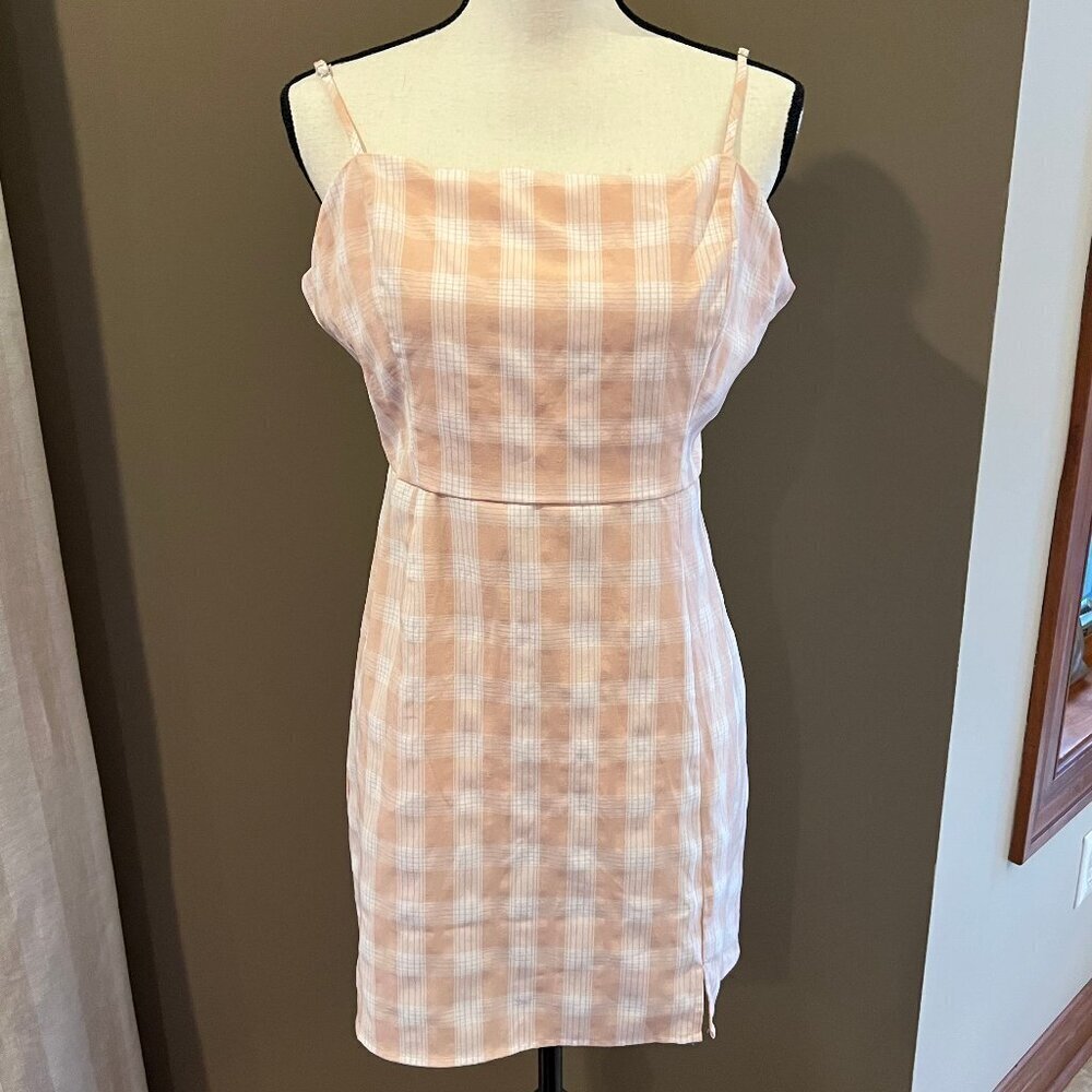 Women's BP Nordstrom, Peach/Salmon & White mini Sundress, Summer, Size Large